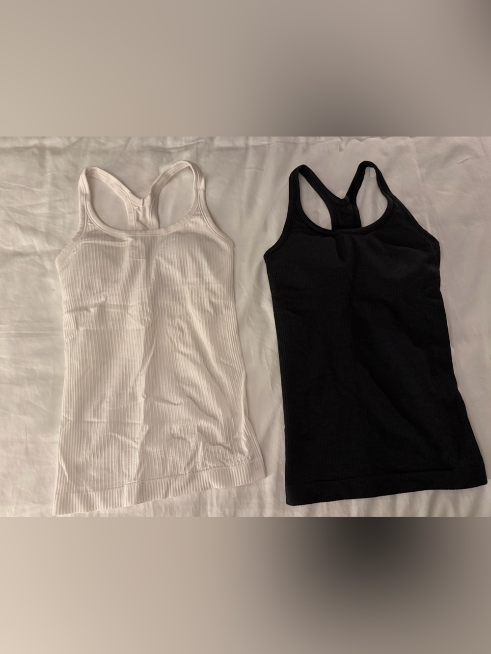 lululemon athletica Ribbed Racerback Tank - White & Black